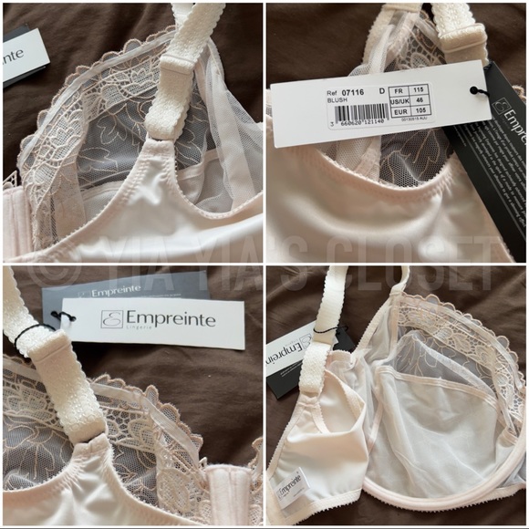 Empreinte 46D Lucy 07116 Full-Cup Unpadded Underwire French Lace Bra in Blush - Picture 15 of 16